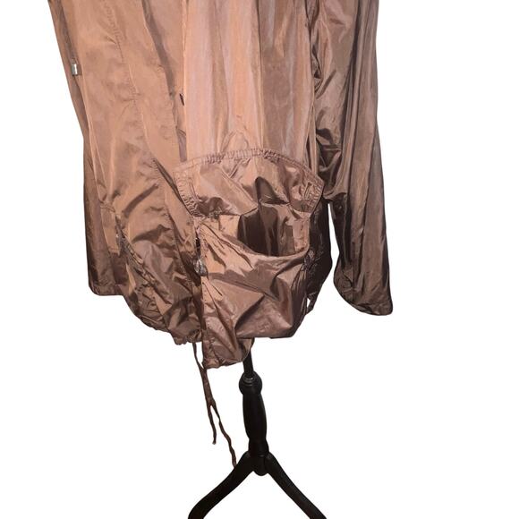 Chico‘s Synergy Womens Size 3 Windbreaker Drawstring Snap Lined Y2K roll-tab - Picture 10 of 13